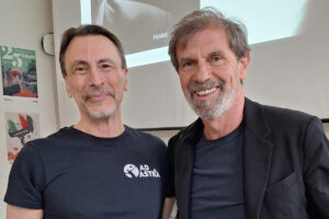 Ad Astra a "Parliamo di sport": il Presidente Flavio D'Annunzio con l'ex calciatore Filippo Galli